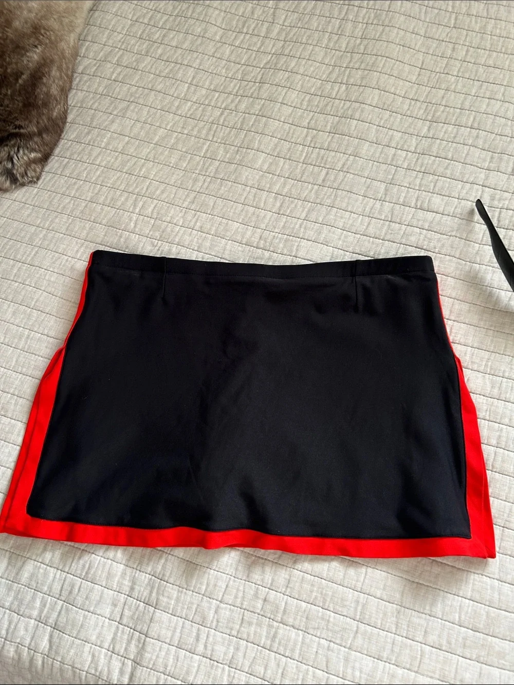 Nike Vtg Y2K sporty black red stripe mini athletic tennis golf pull on skort M